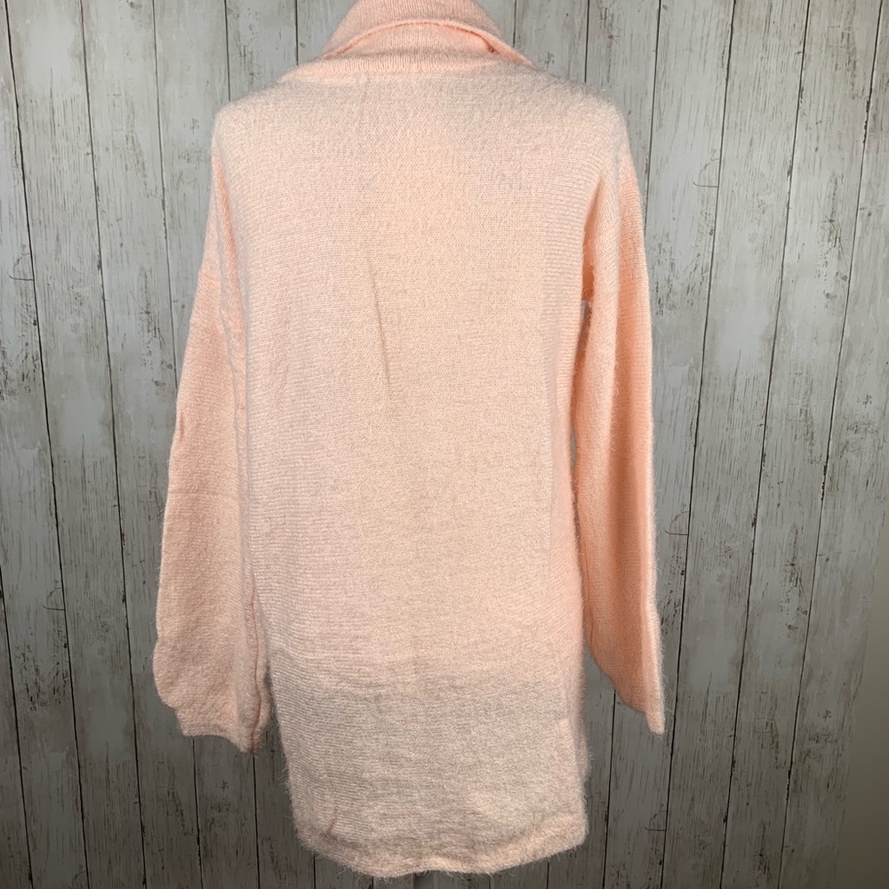🔥COZY CARDIGAN🔥WARM FUZZY DOUBLE BREASTED POCKET CARDIGAN SWEATER PINK NWT - Picture 7 of 9